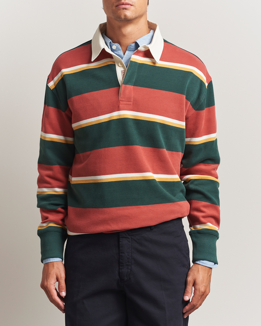Heren | Truien | GANT | Striped Heavy Rugger Modern Rust
