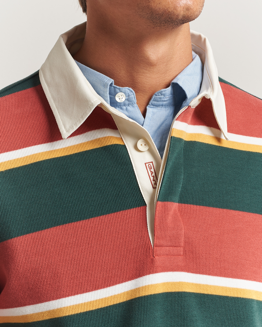 Heren | Truien | GANT | Striped Heavy Rugger Modern Rust