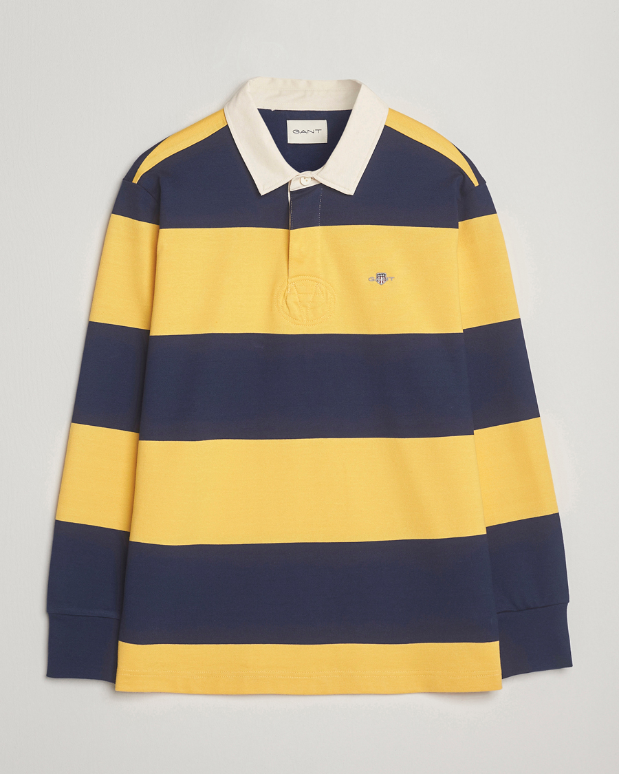Heren | Truien | GANT | Striped Heavy Rugger Persian Blue