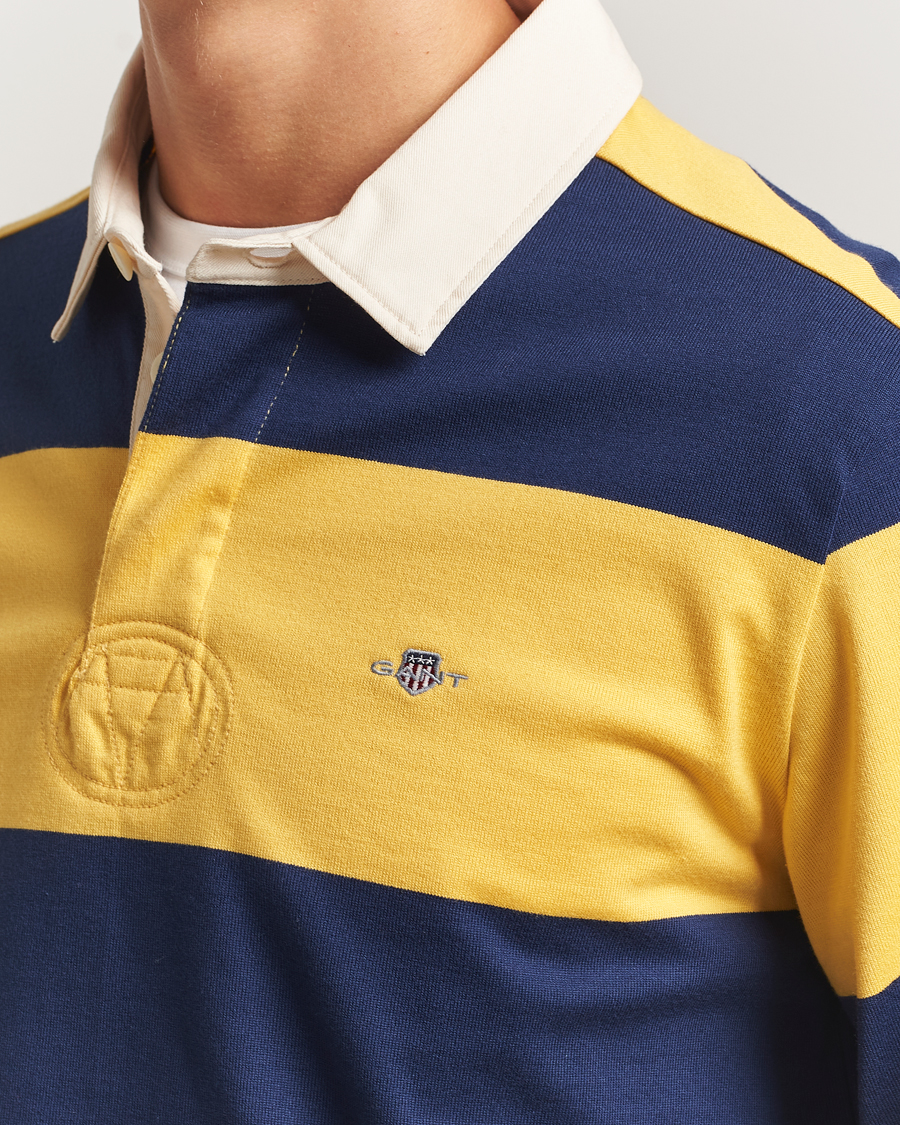 Heren | Truien | GANT | Striped Heavy Rugger Persian Blue