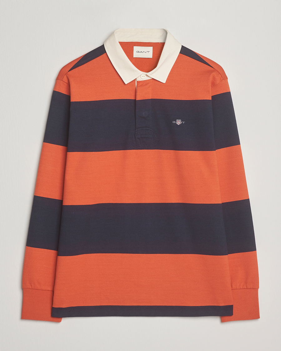 Heren | Truien | GANT | Striped Heavy Rugger Evening Blue