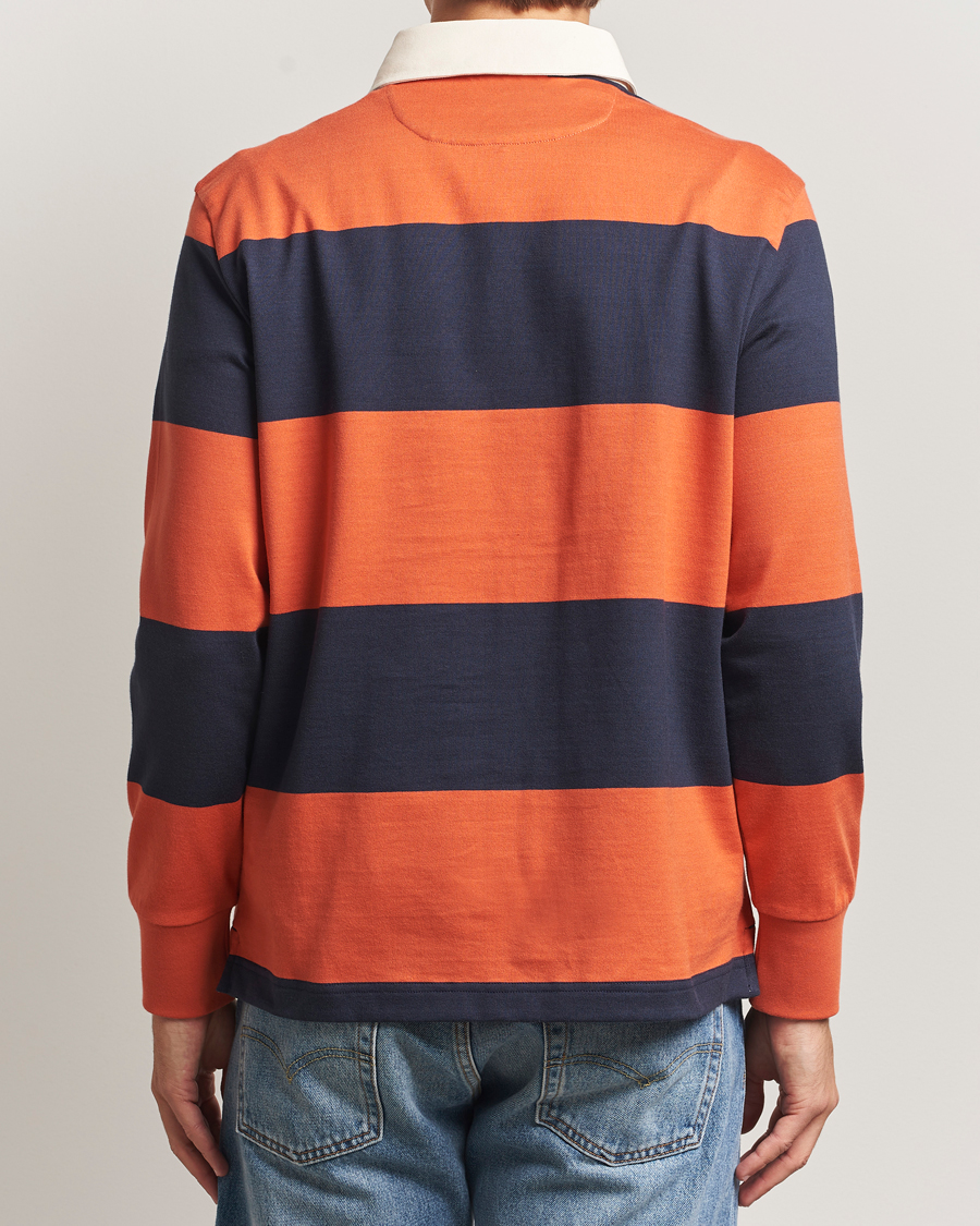 Heren | Truien | GANT | Striped Heavy Rugger Evening Blue