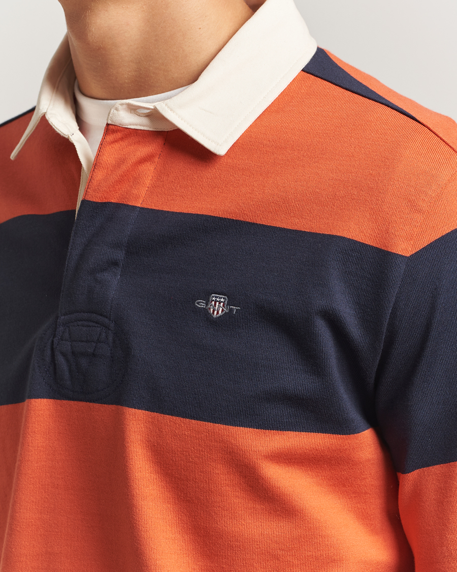 Heren | Truien | GANT | Striped Heavy Rugger Evening Blue