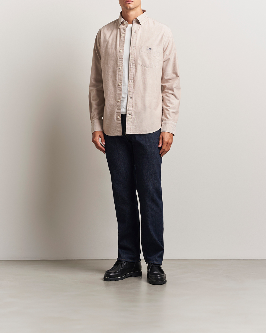 Heren | Overhemden | GANT | Regluar Fit Classic Oxford Shirt Warm Khaki