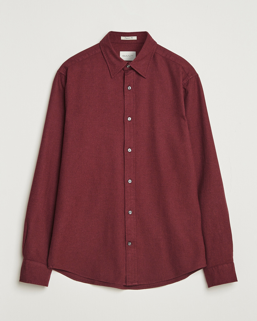 Heren | Overhemden | GANT | Regular Fit Flannel Shirt Plumped Red