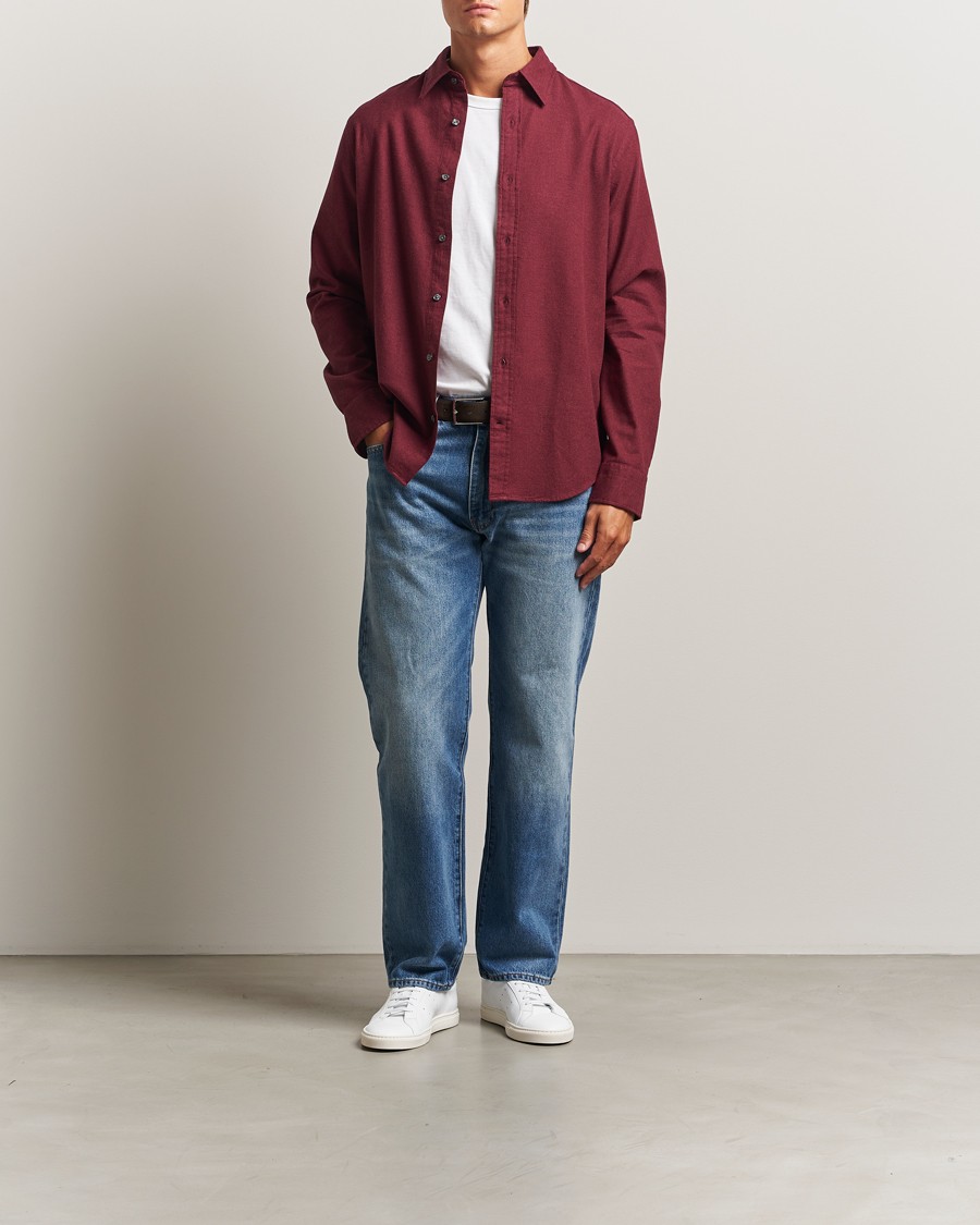 Heren | Overhemden | GANT | Regular Fit Flannel Shirt Plumped Red