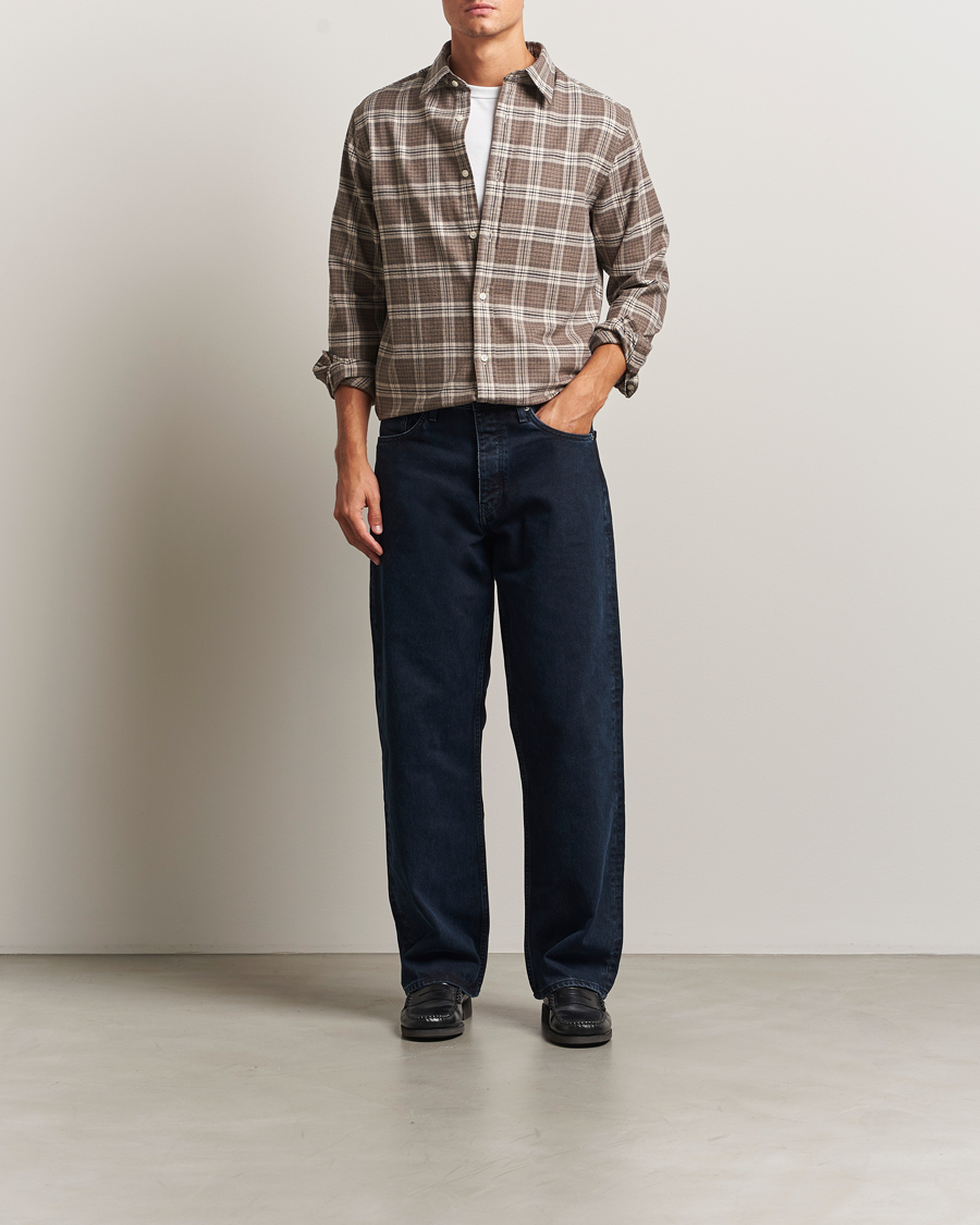 Heren | Overhemden | GANT | Regular Fit Checked Flannel Shirt Dark Hazelnut Melange