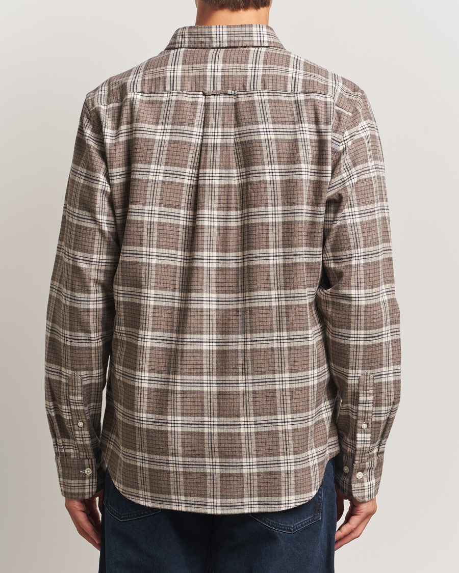 Heren | Overhemden | GANT | Regular Fit Checked Flannel Shirt Dark Hazelnut Melange