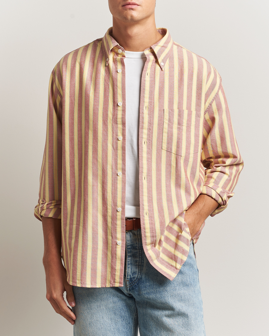 Heren | Overhemden | Gant | Relaxed Fit Striped Heritage Oxford Shirt Modern Rust