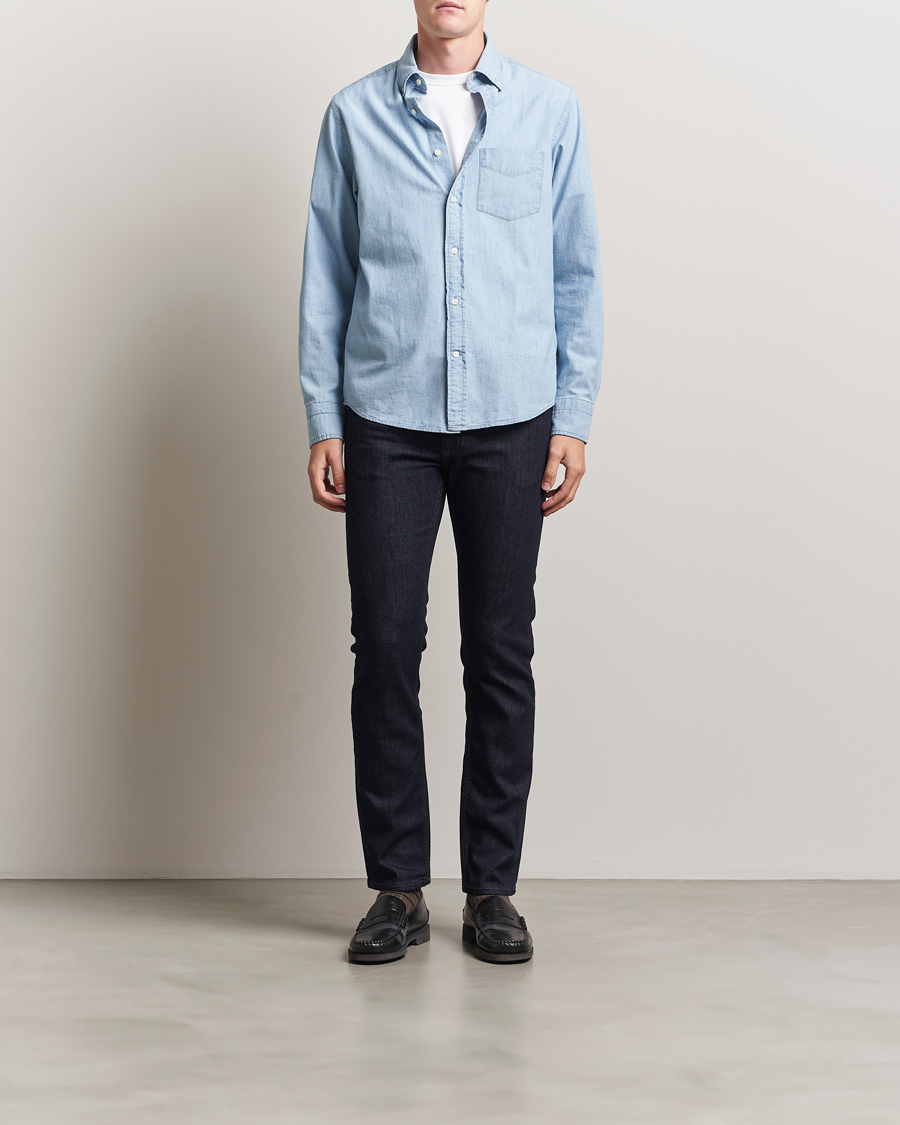 Heren | Overhemden | GANT | Regular Fit Chambray Shirt Light Blue