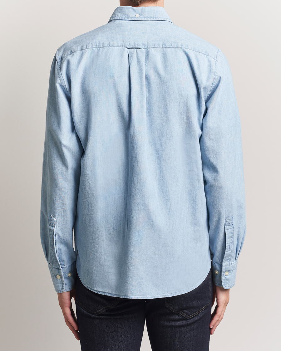 Heren | Overhemden | GANT | Regular Fit Chambray Shirt Light Blue
