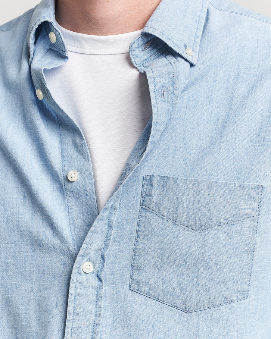 Heren | Overhemden | GANT | Regular Fit Chambray Shirt Light Blue