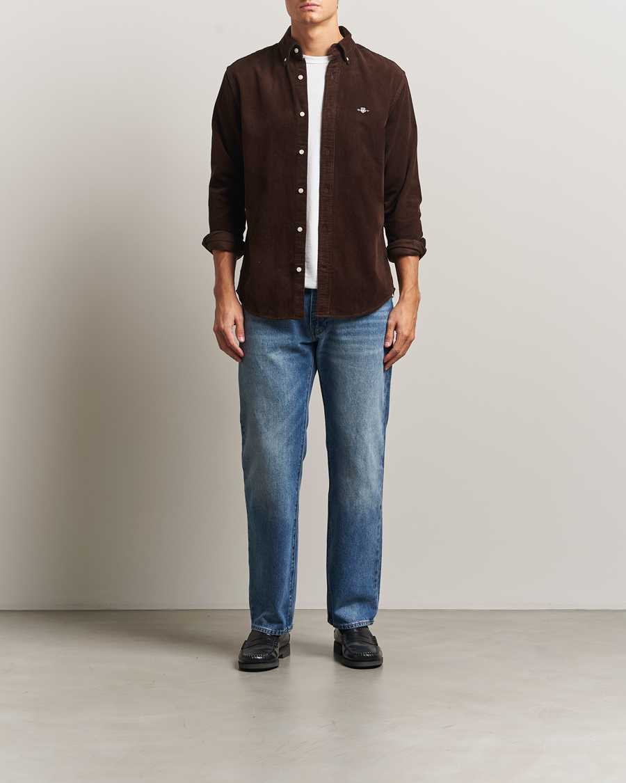 Heren | Overhemden | GANT | Regular Fit Corduroy Shirt Rich Brown