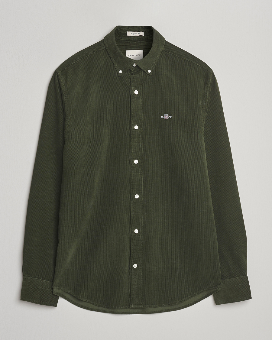 Heren | Overhemden | GANT | Regular Fit Corduroy Shirt Country Green