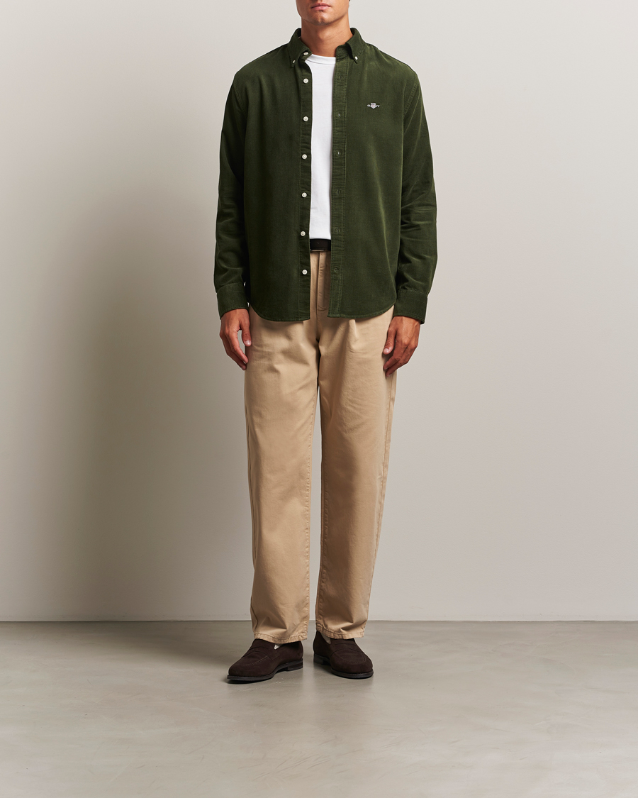 Heren | Overhemden | GANT | Regular Fit Corduroy Shirt Country Green