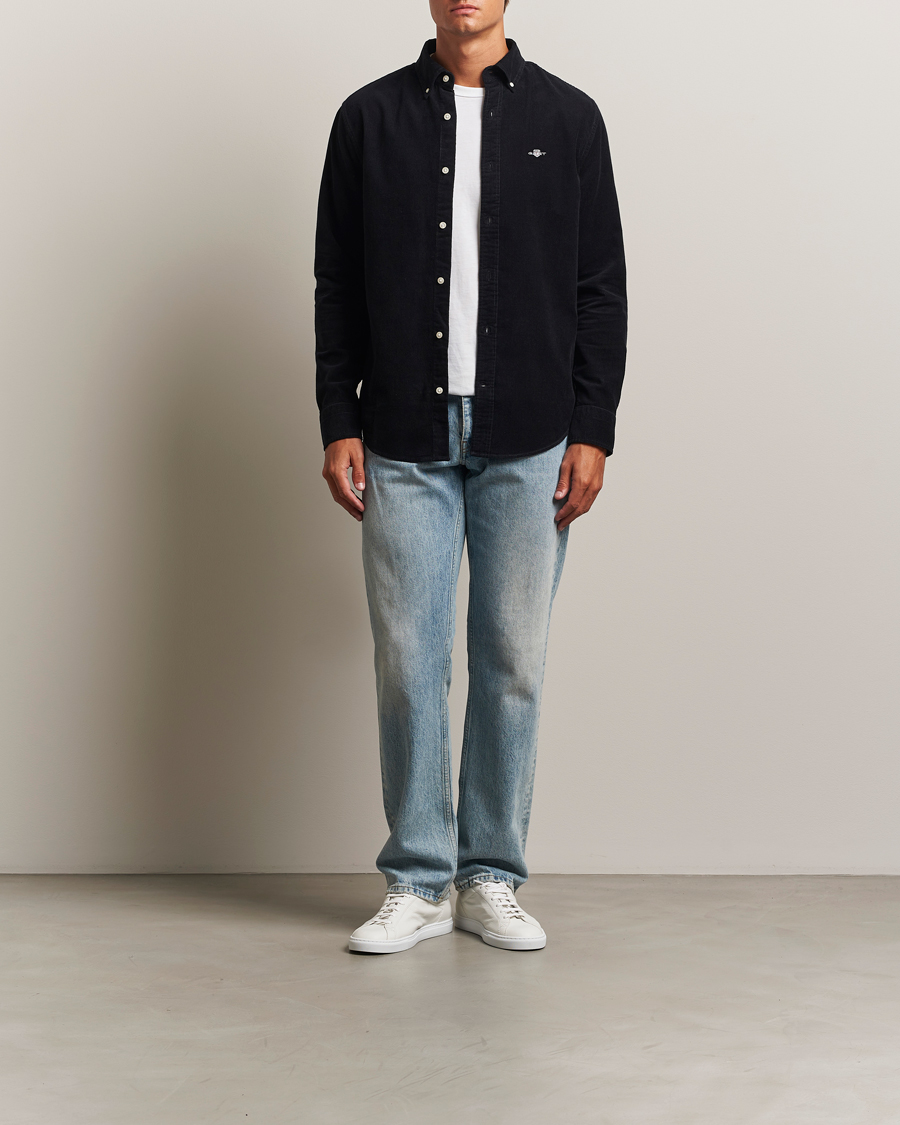Heren | Overhemden | GANT | Regular Fit Corduroy Shirt Black
