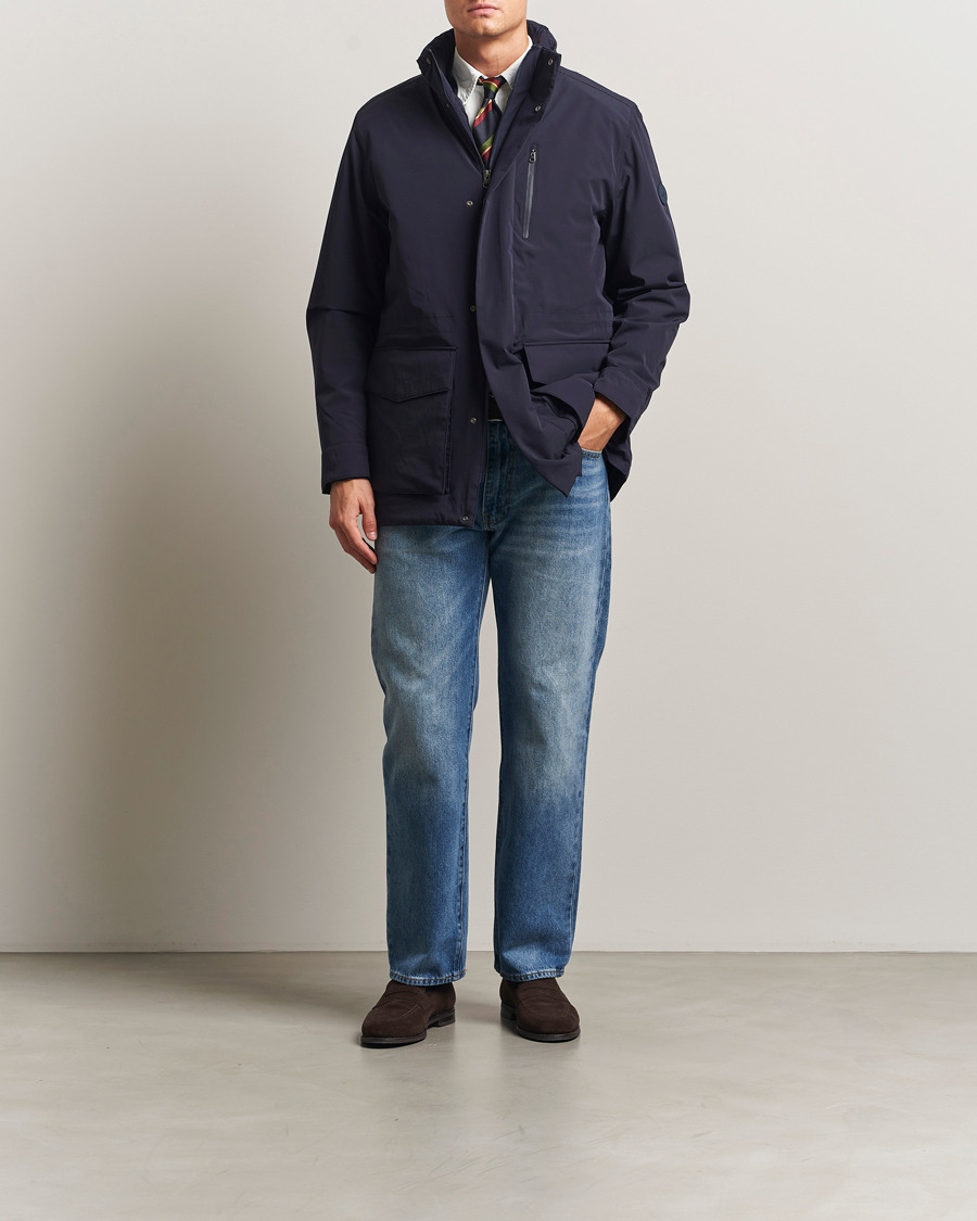 Heren | Jassen | Gant | Double Mid Length Field Jacket Evening Blue