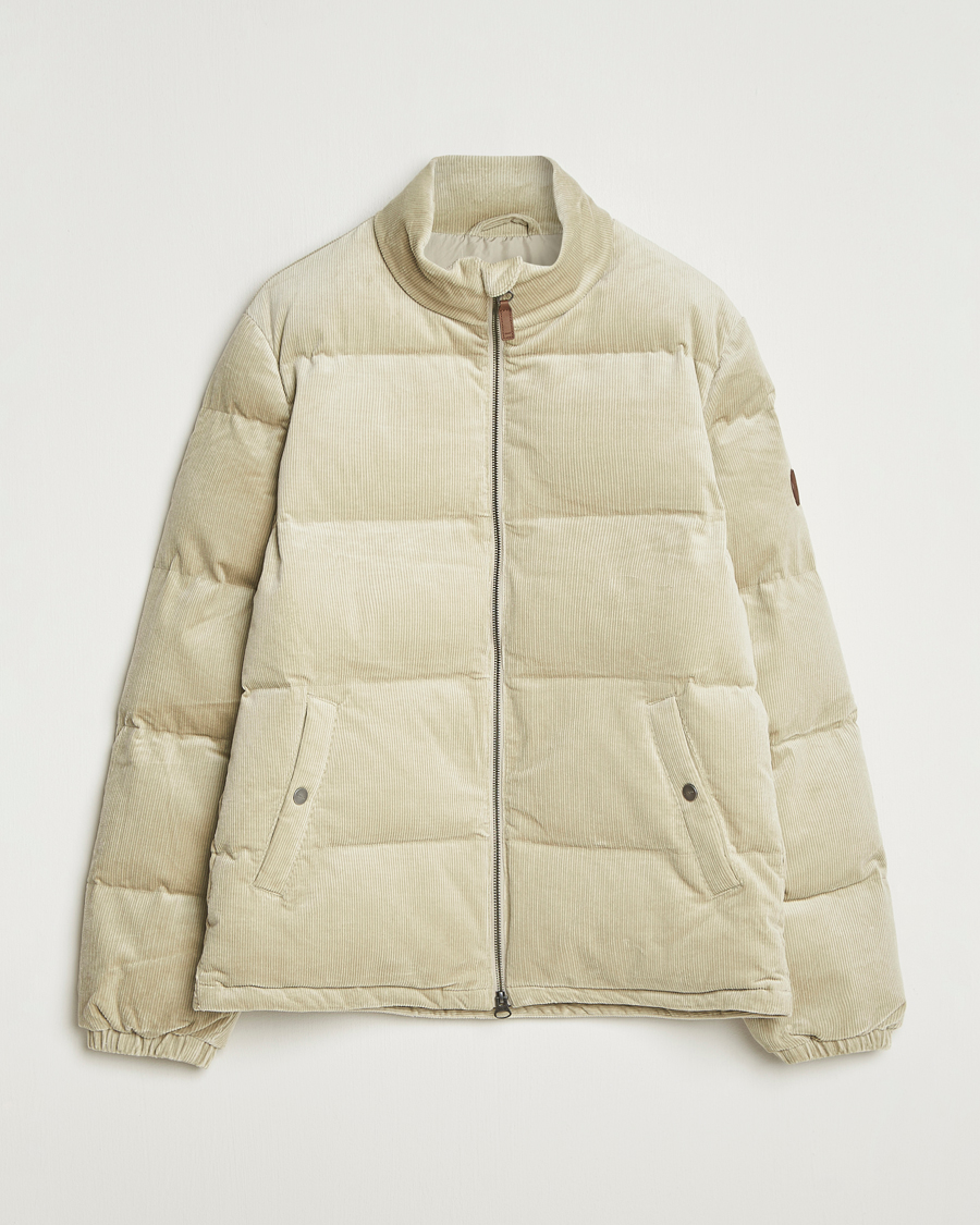 Heren | Jassen | GANT | Corduroy Down Puffer Jacker Greige