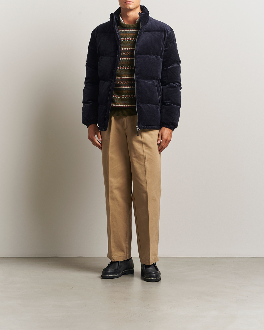 Heren | Jassen | GANT | Corduroy Down Puffer Jacker Evening Blue