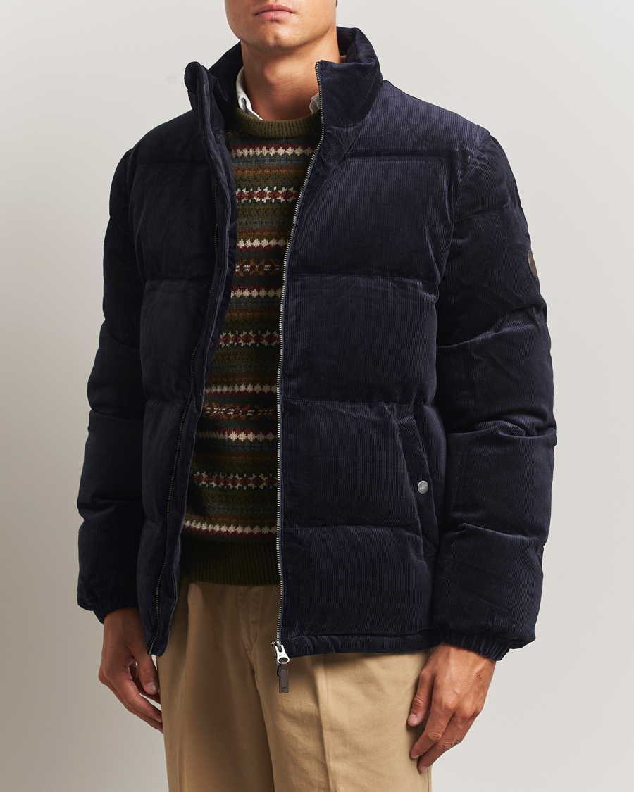 Heren | Jassen | GANT | Corduroy Down Puffer Jacker Evening Blue