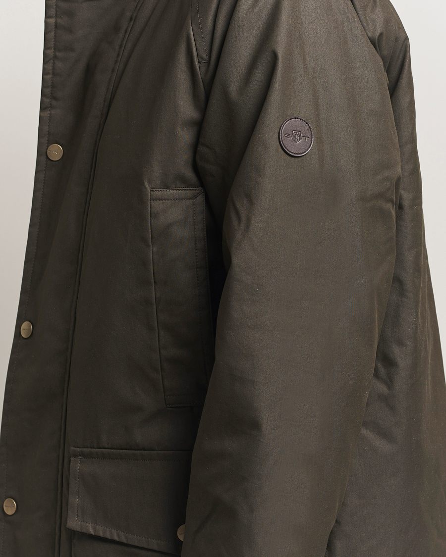 Heren | Jassen | GANT | Double Decker Waxed Jacket Dark Sage