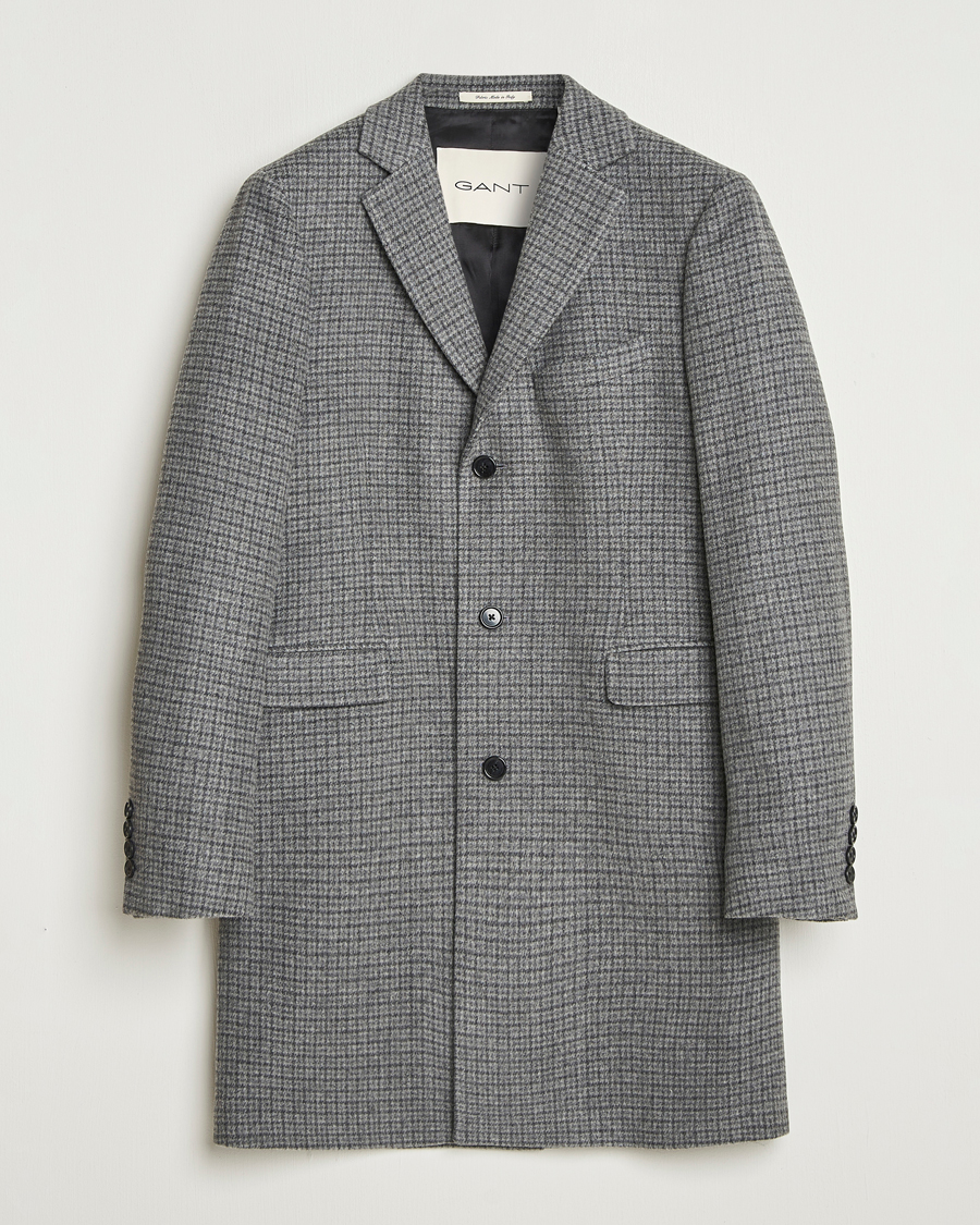 Heren | Jassen | GANT | Classic Wool Houndstooth Coat Black