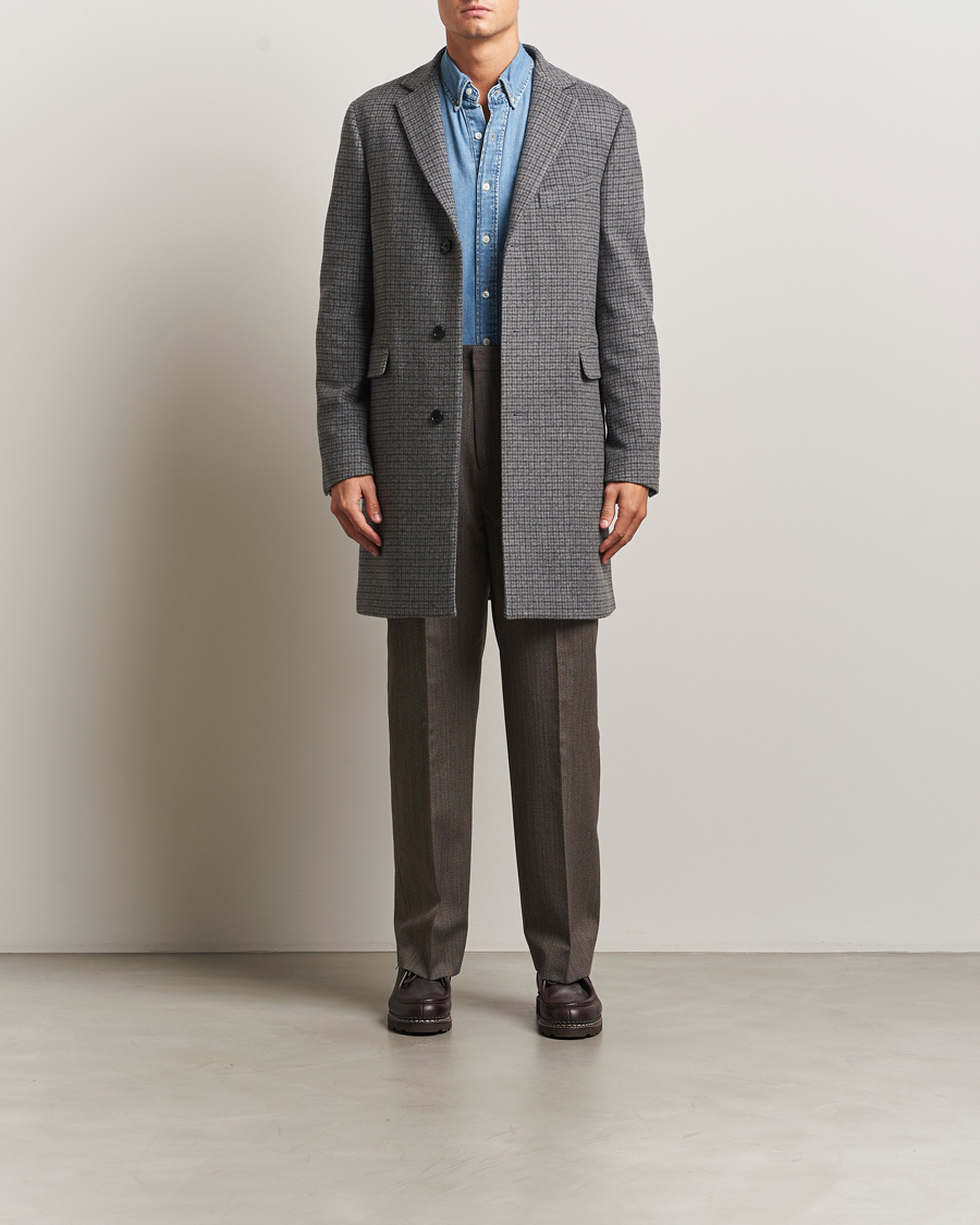 Heren | Jassen | GANT | Classic Wool Houndstooth Coat Black
