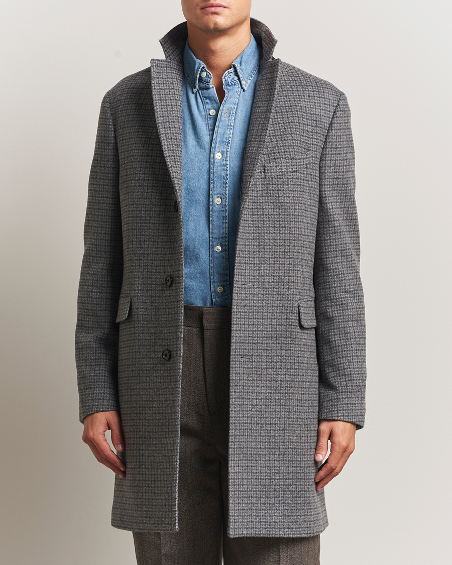 Heren | Jassen | Gant | Classic Wool Houndstooth Coat Black