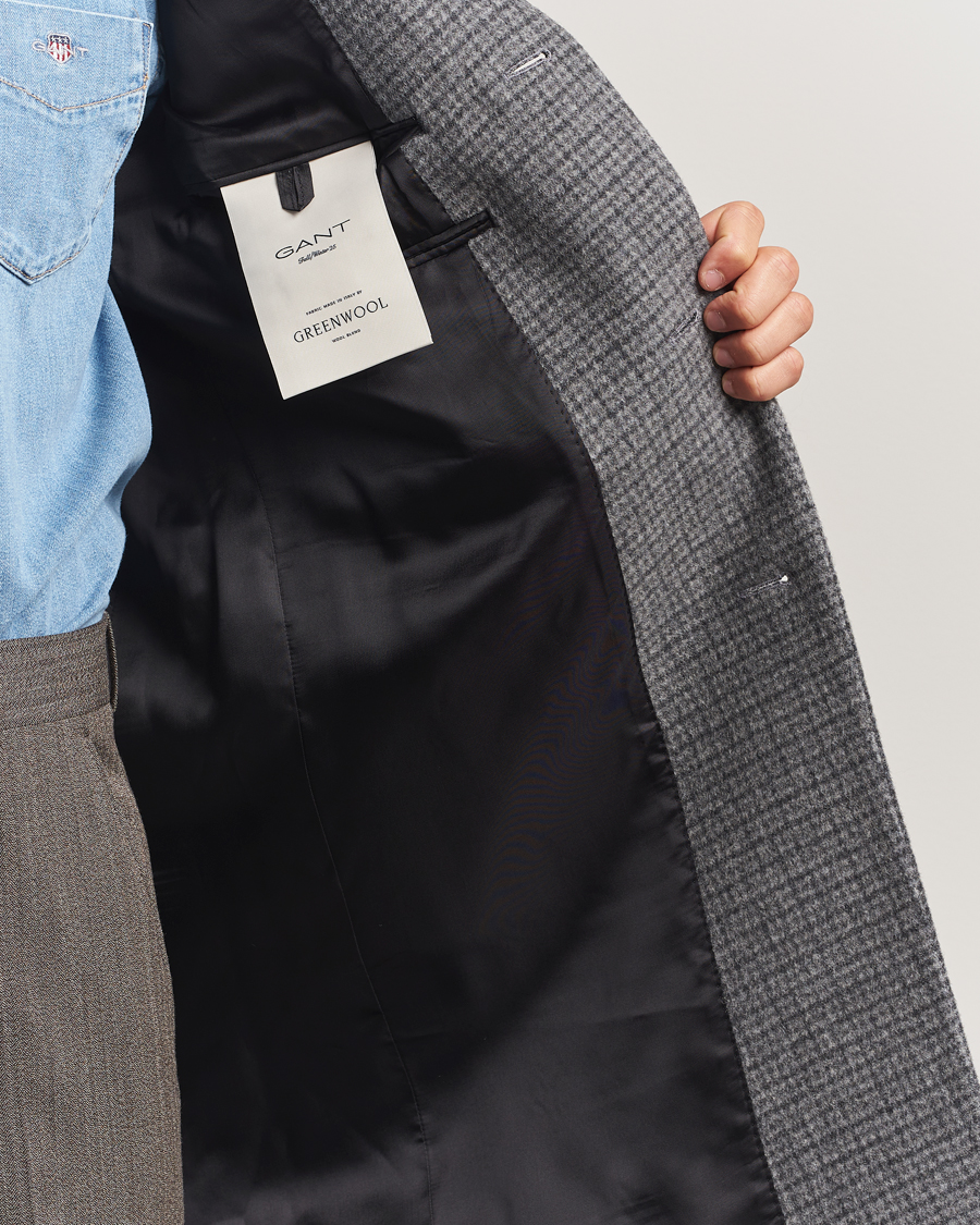 Heren | Jassen | GANT | Classic Wool Houndstooth Coat Black
