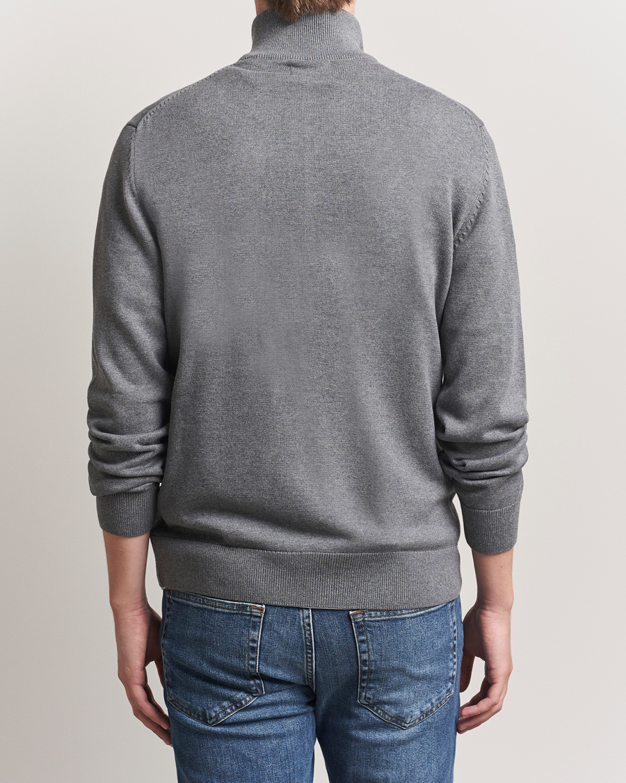 Heren | Truien | Gant | Casual Cotton Full Zip Dark Grey Melange