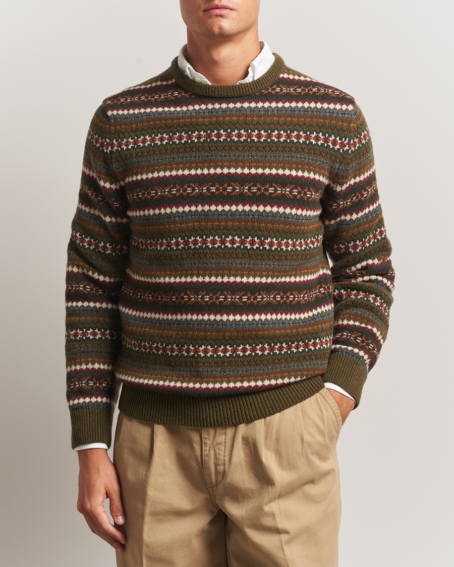 Heren | Truien | GANT | Fair Isle Knitted Crew Neck Sweater Country Green