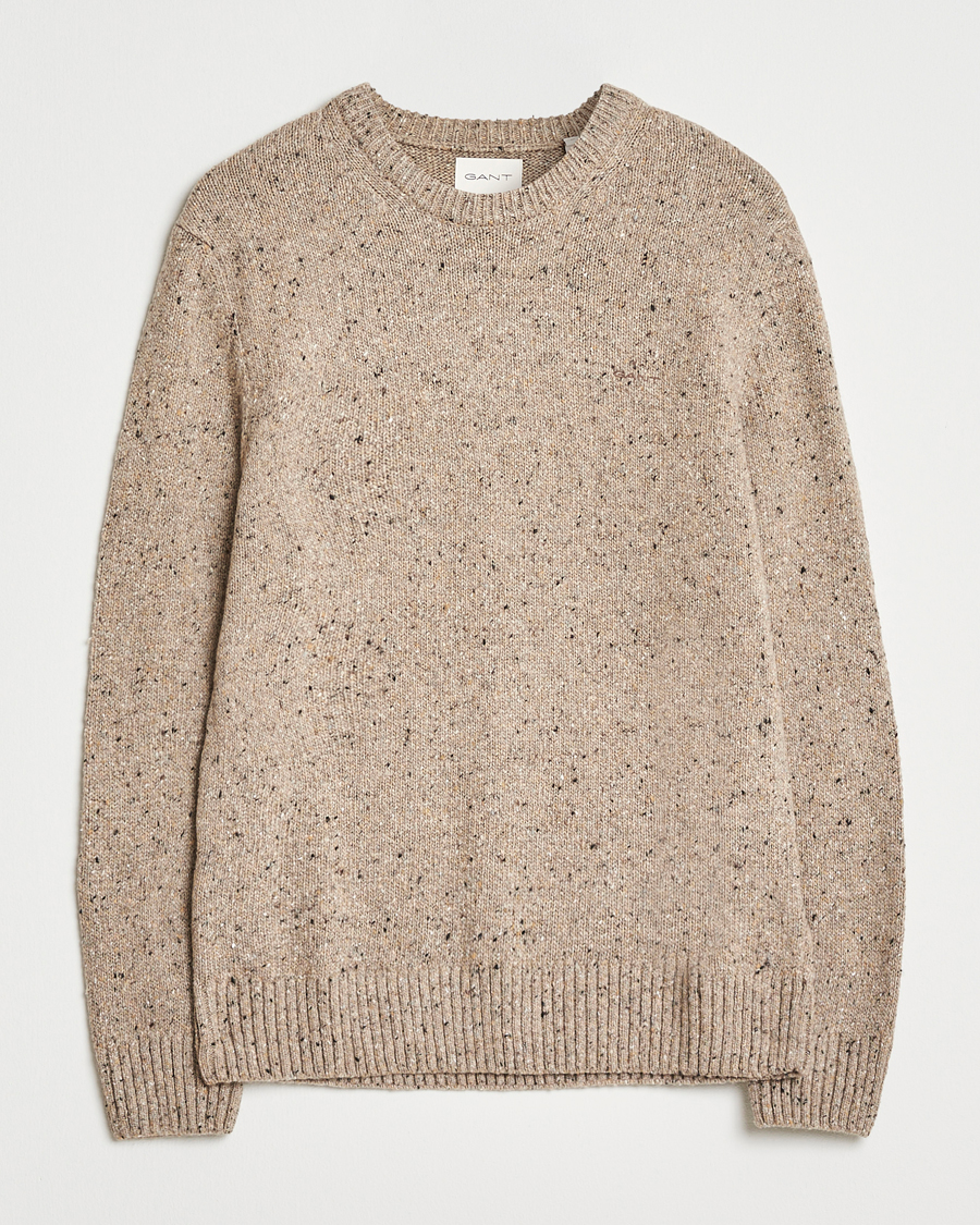 Heren | Truien | Gant | Neps Wool Crew Neck Sand Melange