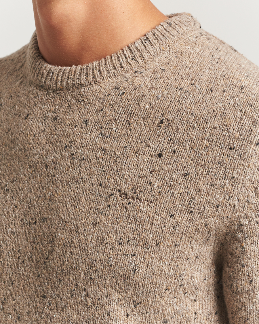 Heren | Truien | GANT | Neps Wool Crew Neck Sand Melange