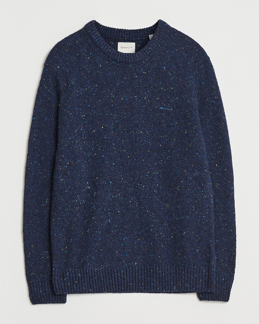 Heren | Truien | GANT | Neps Wool Crew Neck Evening Blue