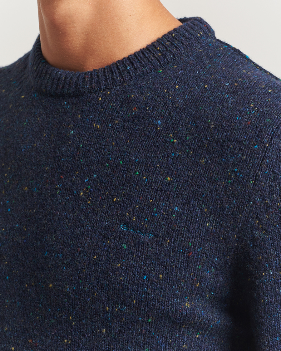 Heren | Truien | GANT | Neps Wool Crew Neck Evening Blue