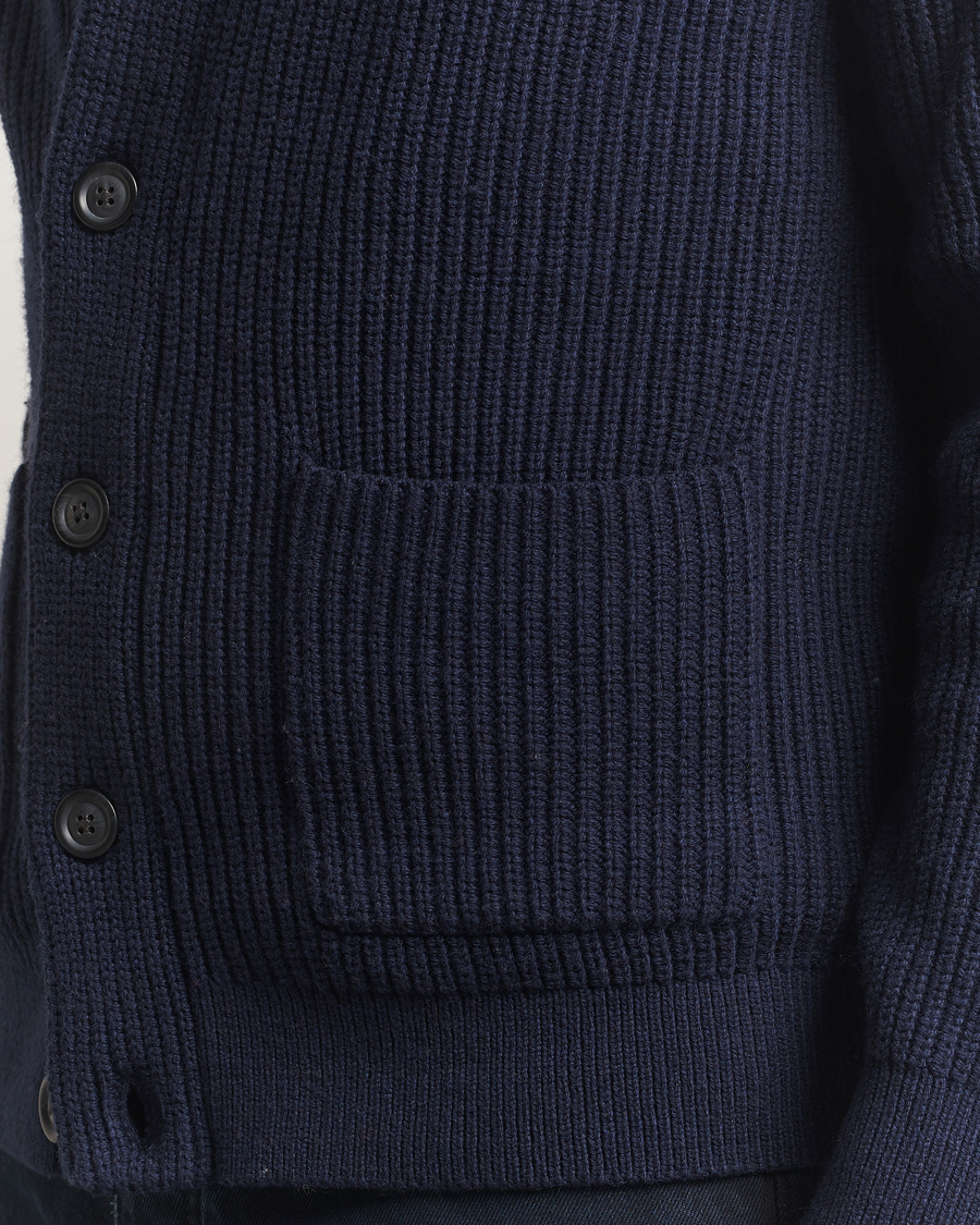 Heren | Truien | GANT | Wool Knitted Shawl Collar Cardigan Evening Blue