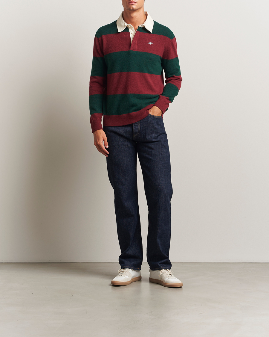 Heren | Truien | GANT | Extra Fine Lambswool Striped Knitted Rugger Tartan Green