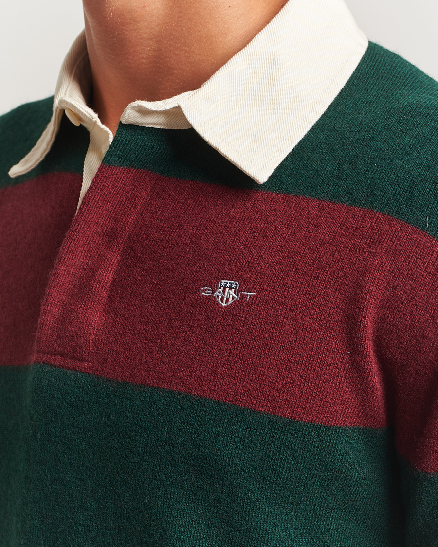 Heren | Truien | GANT | Extra Fine Lambswool Striped Knitted Rugger Tartan Green