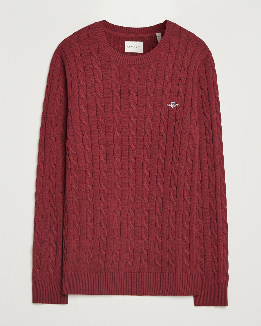 Heren | Truien | GANT | Cotton Cable Crew Neck Plumped Red