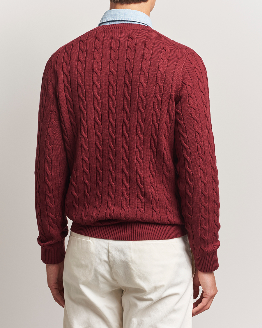 Heren | Truien | GANT | Cotton Cable Crew Neck Plumped Red