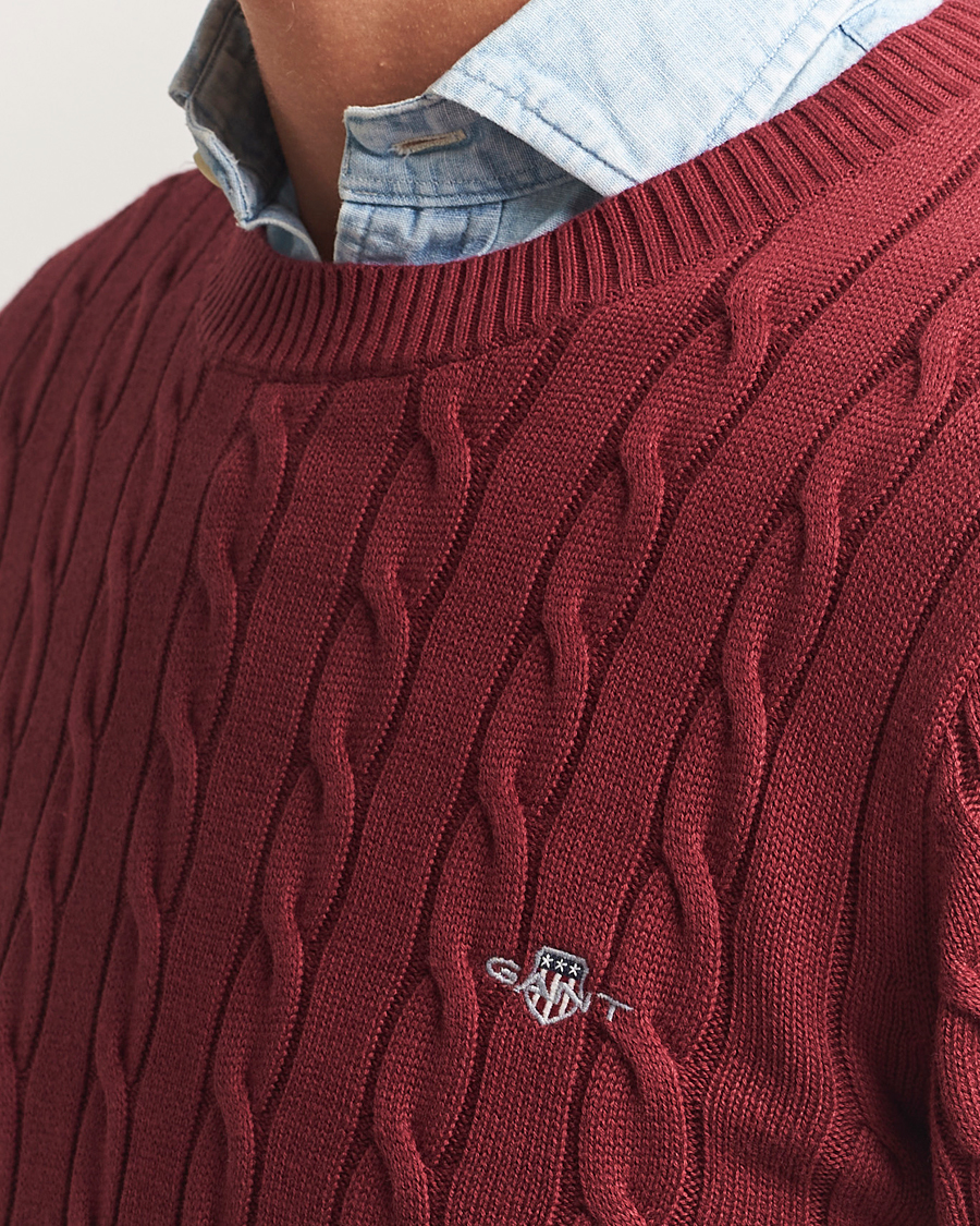 Heren | Truien | GANT | Cotton Cable Crew Neck Plumped Red