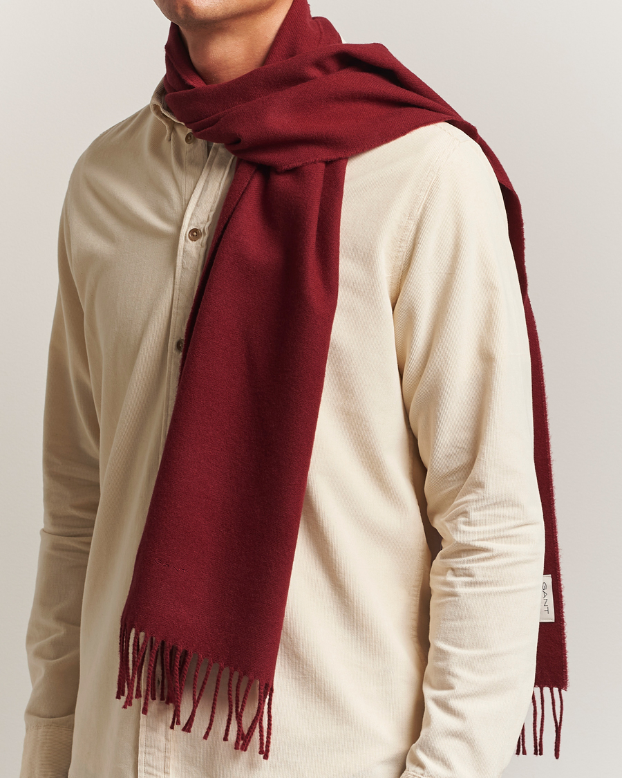 Heren | Sjaals | GANT | Wool Scarf Plumped Red