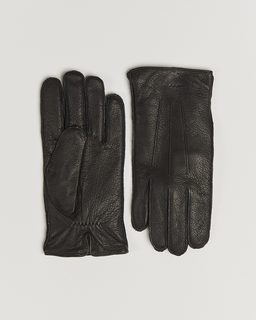 Heren | Handschoenen | GANT | Cashmere Lined Leather Glove Black
