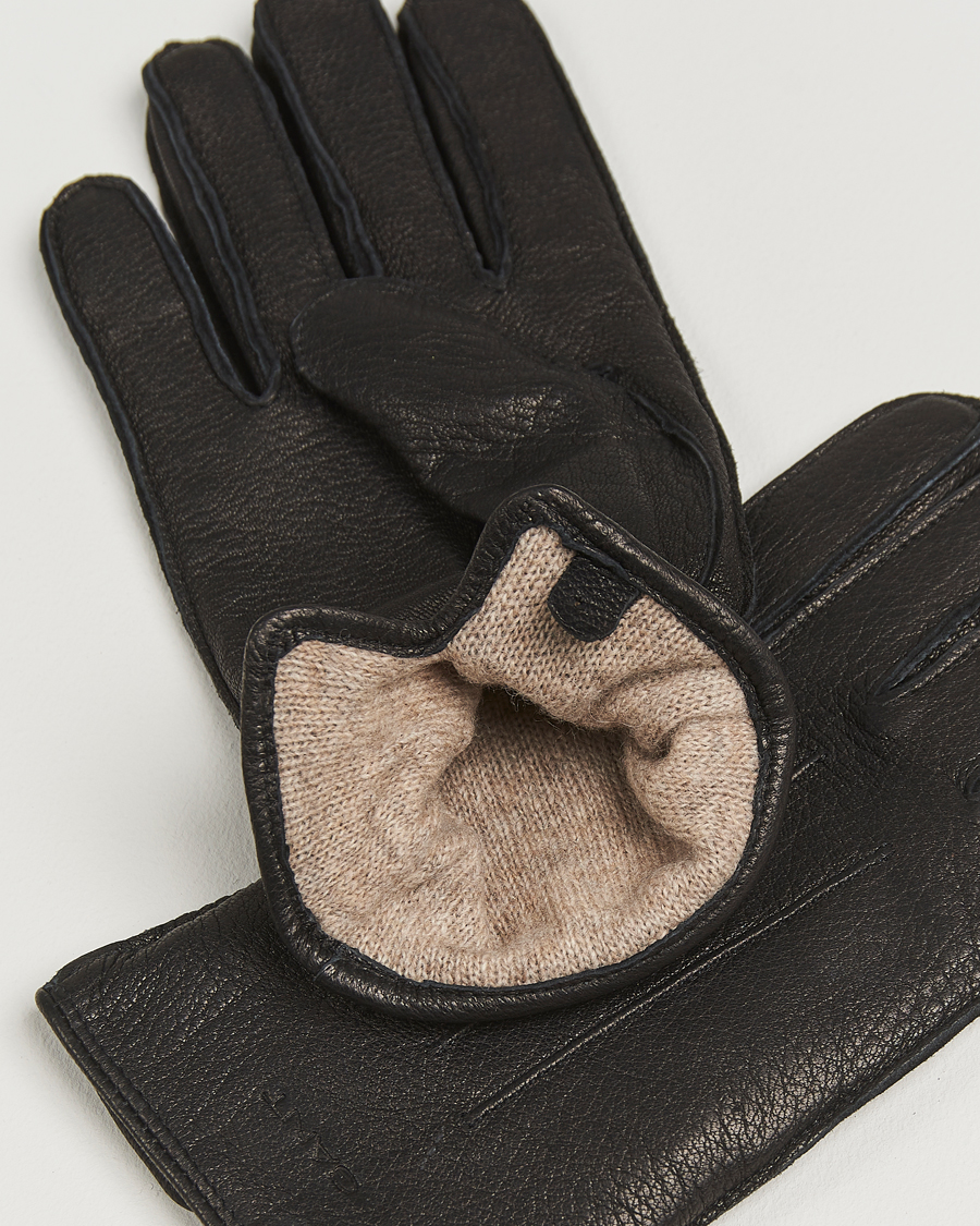 Heren | Handschoenen | GANT | Cashmere Lined Leather Glove Black