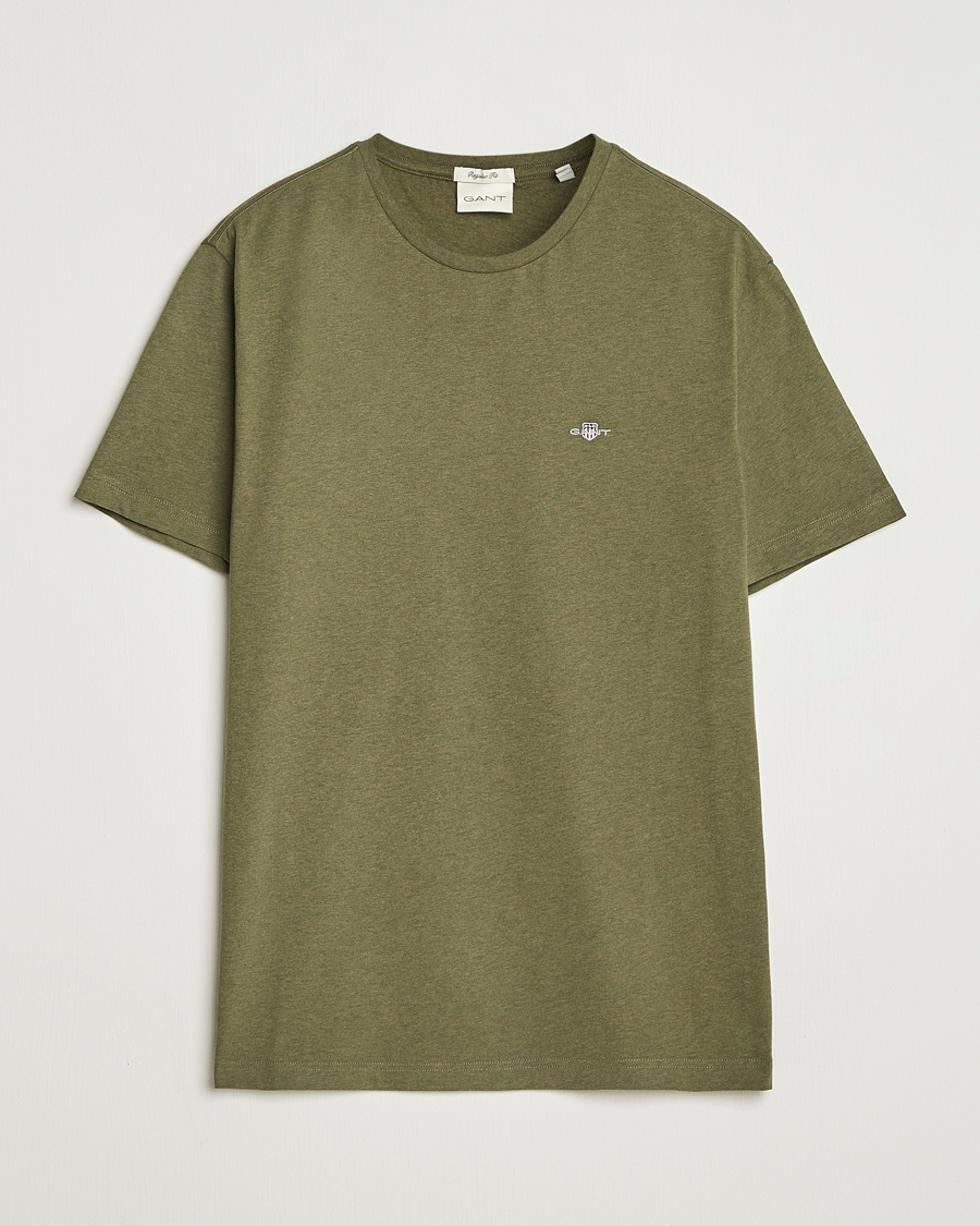 Heren | T-shirts | GANT | The Original T-Shirt Khaki Green Melange