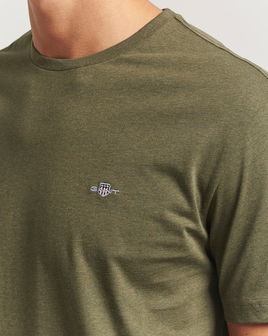 Heren | T-shirts | GANT | The Original T-Shirt Khaki Green Melange