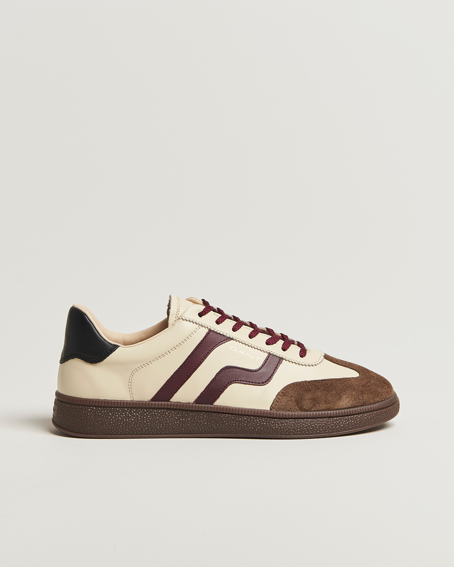 Heren | Sneakers | GANT | Cuzmo Leather/Suede Sneaker Ivory/Brown