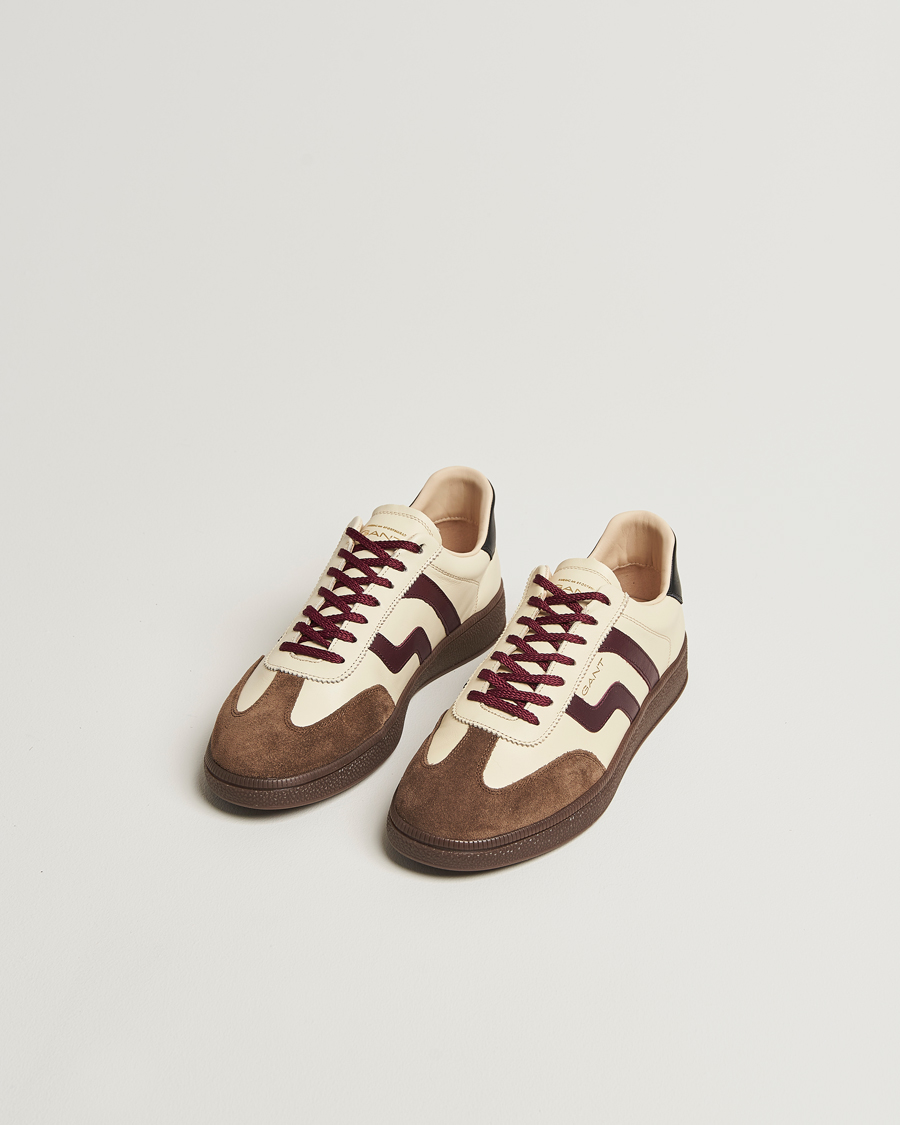 Heren | Sneakers | GANT | Cuzmo Leather/Suede Sneaker Ivory/Brown