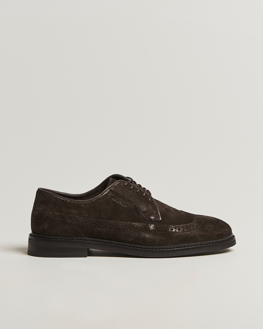Heren | Brogues | GANT | Bidford Suede Brouges Dark Brown