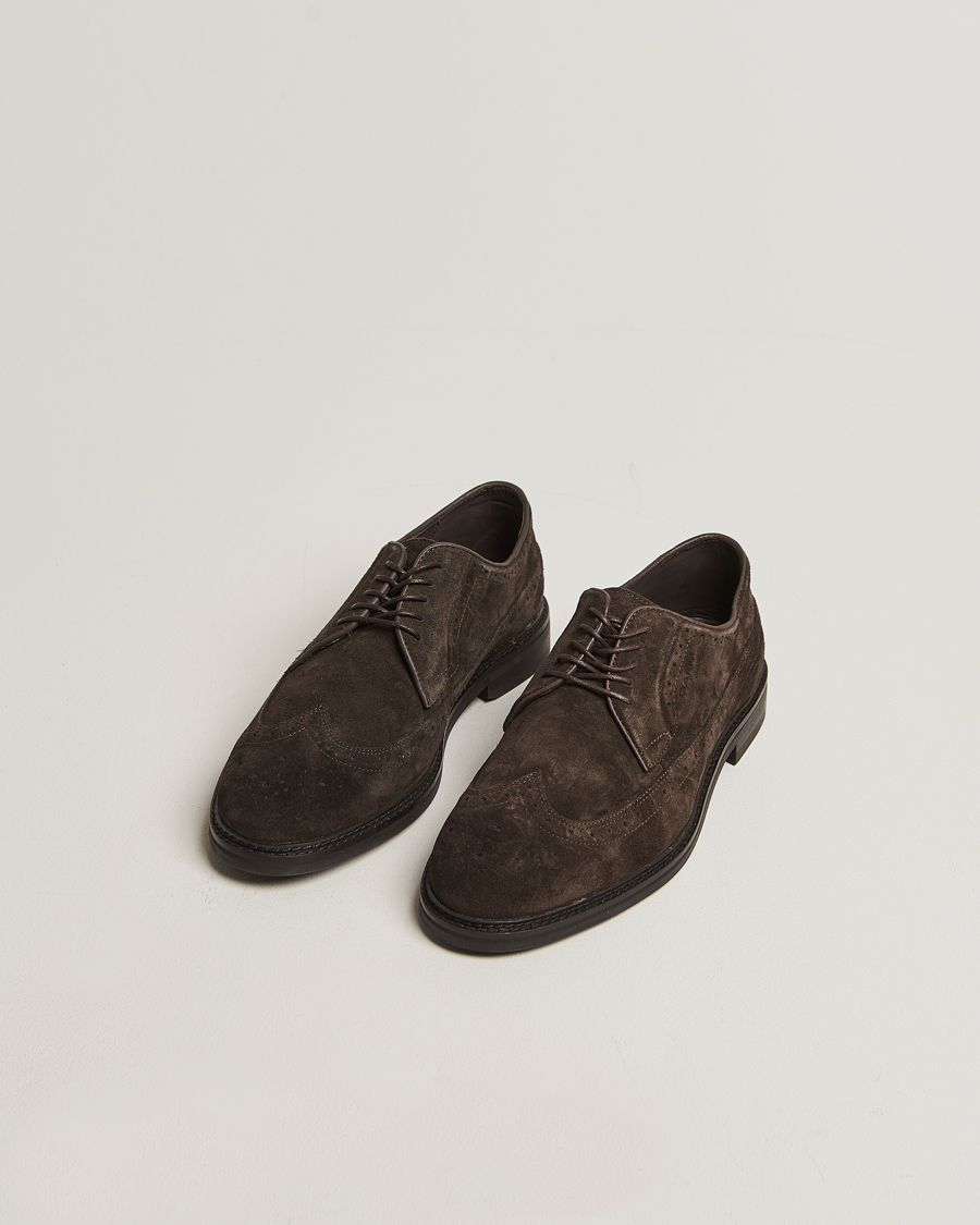 Heren | Brogues | GANT | Bidford Suede Brouges Dark Brown